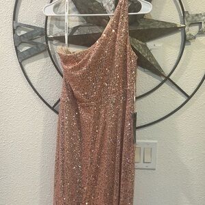 Fancy One Shoulder Sequin Long Evening Dress